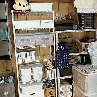 STOCK収納✤/ニトリのスチールラック白/ニトリの収納ボックス/スリーCOINS/いいね、フォロー本当に感謝です♡...などのインテリア実例 - 2020-02-24 13:23:28
