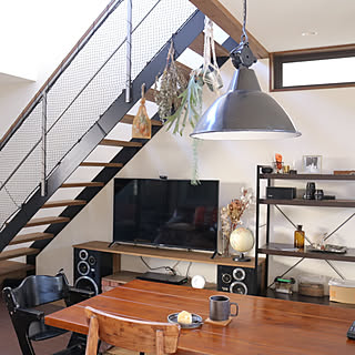 リビング/ドライフラワー/コウモリラン/男前/スワッグ...などのインテリア実例 - 2019-10-10 15:05:58