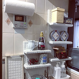 お茶コーナー/タイルトレイDIY/タイルの棚/タイルDIY/初DIY...などのインテリア実例 - 2019-04-24 15:46:44