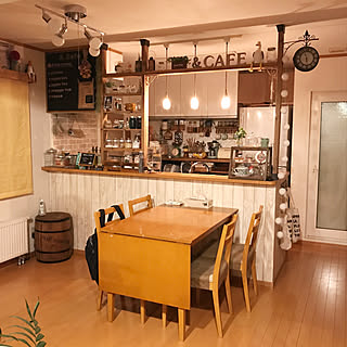 部屋全体/マルティネリ照明/salut!ショーケース/キッチン飾り棚/カフェ風...などのインテリア実例 - 2019-02-17 08:53:39