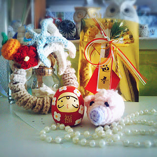 玄関/入り口/ハンドメイド/編み編み♡/かぎ針編み♡/毛糸...などのインテリア実例 - 2019-01-04 12:52:38
