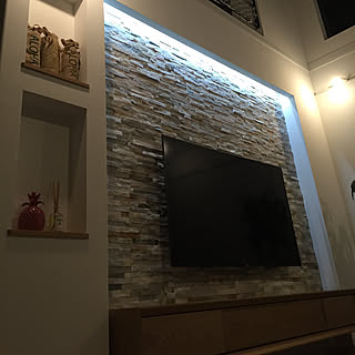 Diy 石貼り壁のインテリア 手作りの実例 Roomclip ルームクリップ