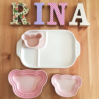 キッチン/しばらく観賞用に❤️/ピンク/くまさん♡/ベビー食器/ルクルーゼ...などのインテリア実例 - 2015-11-26 00:43:10
