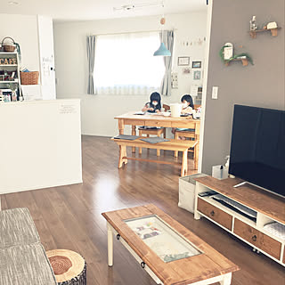 パイン材のダイニングテーブルのインテリア実例 Roomclip ルームクリップ