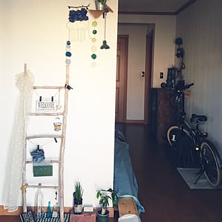 玄関/入り口/3coins/DIY棚/ラダーDIY/温かいいいね♡ありがとうございます...などのインテリア実例 - 2017-06-21 16:51:57