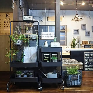 山善バスケットトローリー/くらしのeショップ/モノトーン/つや消しブラック/山善...などのインテリア実例 - 2019-03-04 22:12:39