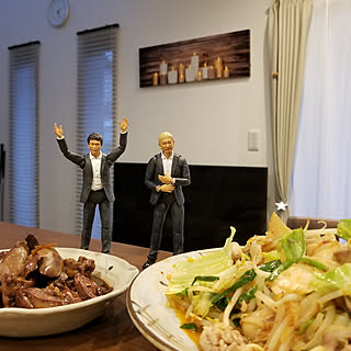 リビング/夕飯タイム/LEDアートポスター/男メシ/キッチンカウンターの上...などのインテリア実例 - 2018-10-11 17:21:55