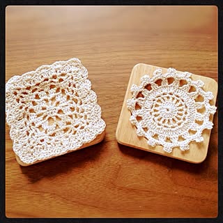 キッチン/セリア/DIY/レース編み/コースターのインテリア実例 - 2013-07-04 15:28:52