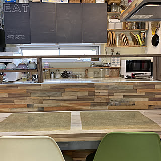 壁紙シート/ランダムウッド柄/ニトリ/横長窓/カウンター...などのインテリア実例 - 2020-01-23 11:28:49