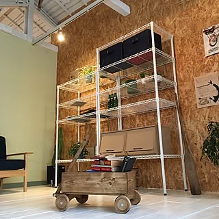 棚/見せる派/一箇所間違ったまま撮影しちゃいました/スチールシェルフ/スチールラック...などのインテリア実例 - 2017-03-14 20:22:42