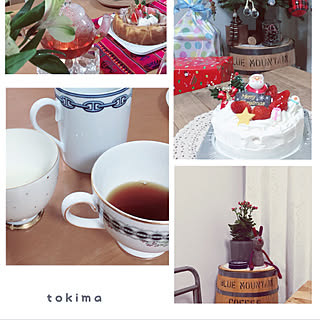 部屋全体/今年のクリスマスの記録用♡/カップばらばら/通常モード/クリスマスケーキ...などのインテリア実例 - 2017-12-25 23:57:17