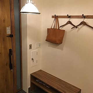 玄関/入り口/オスモカラー ウォルナット/ゴツいペンダントライト/造作ベンチ/平田タイル...などのインテリア実例 - 2017-02-08 03:35:03