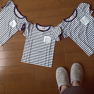 棚/子供服/3人のチビっ子用/明日の準備♪/スリッパの会?...などのインテリア実例 - 2016-05-21 07:33:01