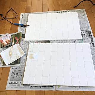 ダイソー 発泡スチロールレンガ風のインテリア実例 Roomclip ルームクリップ