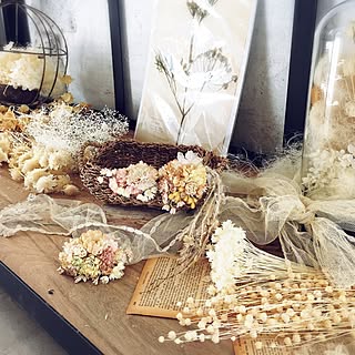部屋全体/うちじゃないです。。/ワークショップに参加しました/ドライフラワー/シルクフラワー...などのインテリア実例 - 2015-02-22 20:54:48