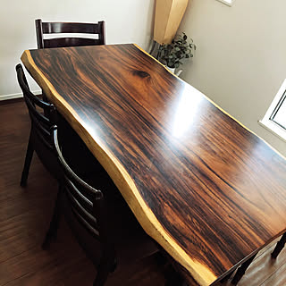 一枚板ダイニングテーブル/ダイニング/ダイニングテーブル&チェア/モンキーポッド/机のインテリア実例 - 2020-01-20 13:54:42