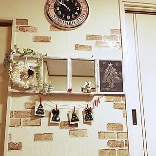 壁/天井/鏡/黒板/なんちゃって窓枠/クリスマス...などのインテリア実例 - 2016-12-07 23:04:59