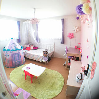 子供部屋女の子 ニトリのテントのおしゃれなインテリアコーディネート レイアウトの実例 Roomclip ルームクリップ