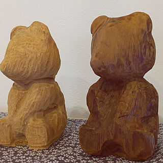 熊の木彫り/熊の置物/アート/雑貨/カフェ風...などのインテリア実例 - 2022-05-21 10:29:01