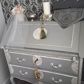 机/アンティークビューロー/キャンドルアレンジ/プリザーブドフラワー/IG→millefleur_m...などのインテリア実例 - 2015-09-14 22:16:40