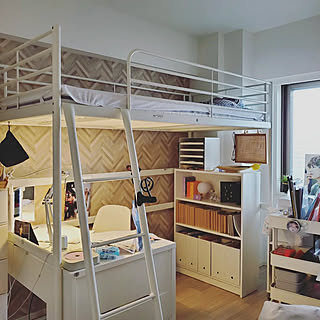Ikea ロフトベッド下のおしゃれなインテリアコーディネート レイアウトの実例 Roomclip ルームクリップ