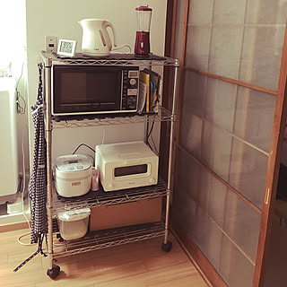 キッチン/バルミューダ トースター/一人暮らし/賃貸マンション/無印良品 アクリル仕切りスタンド...などのインテリア実例 - 2018-04-21 21:58:54