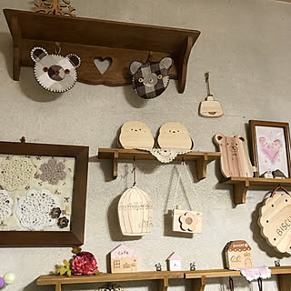 可愛いコースター/可愛いハンドメイド/シェルフ/ディスプレイ/オブジェ...などのインテリア実例 - 2019-07-25 19:58:53