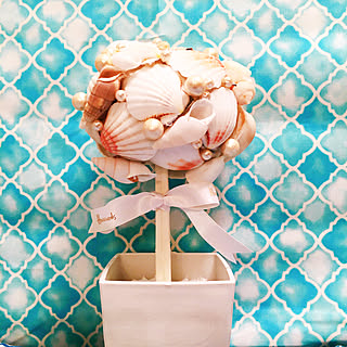 ダイソー/貝殻トピアリー/リビングのインテリア実例 - 2020-02-22 22:29:49