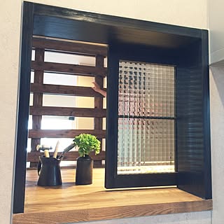 キッチン/造作王に俺はなる!!/無垢材/秘密の窓/チェッカーガラスの窓...などのインテリア実例 - 2016-08-20 19:53:47