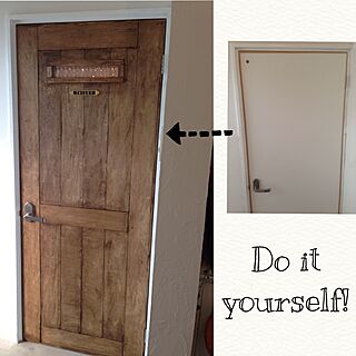 Diy トイレのドアのインテリア 手作りの実例 Roomclip ルームクリップ