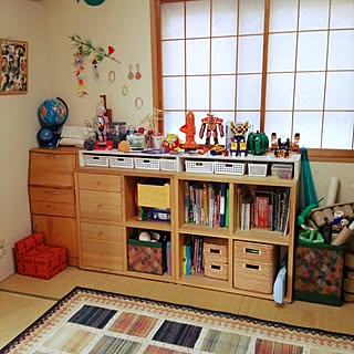 棚/和室をキッズスペースに/IKEAの棚/模様替え/白い棚DIY...などのインテリア実例 - 2015-08-03 09:44:54