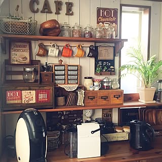 キッチン/マグカップ♡/コーヒーメーカー/三日月百子のプレート/カフェ風〜♡...などのインテリア実例 - 2016-03-16 20:24:34