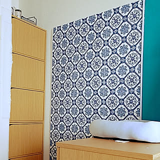 ニトリ ターコイズブルーの壁のインテリア実例 Roomclip ルームクリップ