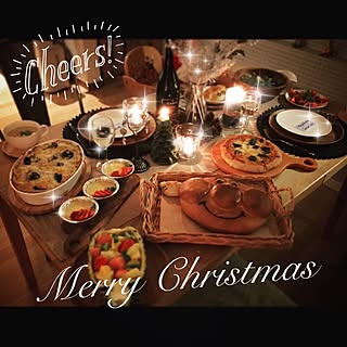 机/料理/キャンドル/テーブルコーディネート初心者/クリスマスパーティー...などのインテリア実例 - 2015-12-24 23:26:14