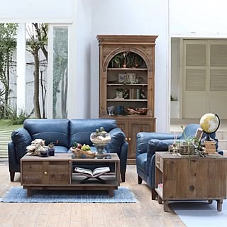DULTON/夏のインテリア/デニムラグ/レザーソファー/サボテン...などのインテリア実例 - 2017-07-15 23:43:37