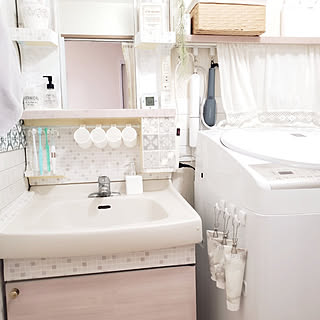 洗面所 浮かす収納のインテリア実例 Roomclip ルームクリップ