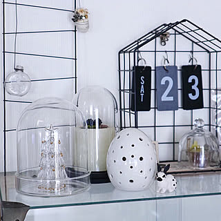 ガラスケース/ガラスドーム/クリスマス/モノトーンインテリア/シンプルインテリア...などのインテリア実例 - 2019-11-23 18:26:02