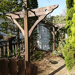 玄関/入り口/物干し竿/2019.4.23☀️/庭/小さい庭/ガーデン...などのインテリア実例 - 2019-04-23 07:58:17