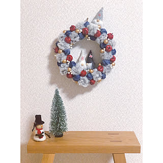 ハンドメイド/全部100均/Daiso/seria/毛糸玉リース...などのインテリア実例 - 2019-11-07 17:39:17