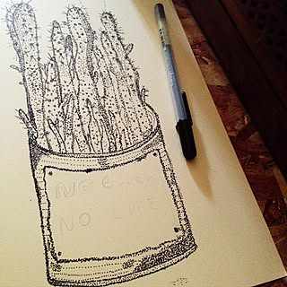 棚/点画アート/夏休みの課題/絵ですいません(-。-;/サボさん★...などのインテリア実例 - 2016-08-11 09:34:07