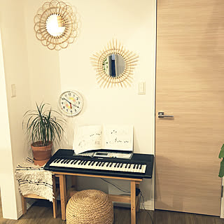キーボード台DIY/ピアノコーナー/ニトリ/Boho Style/boho styleに憧れる...などのインテリア実例 - 2020-02-23 17:54:53
