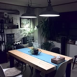 机/照明/ダイニングテーブル天板DIY&チェアー/ペンダントライト/ニトリ照明...などのインテリア実例 - 2016-06-22 16:07:49