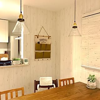 リビング/ホワイト大好き/フェイクグリーン/板壁風壁紙/木目調壁紙...などのインテリア実例 - 2017-02-17 20:02:02