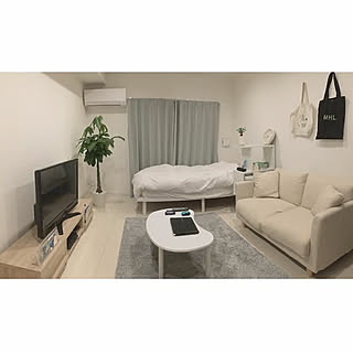 部屋全体/グレーインテリア/無印良品/シンプル/一人暮らしの部屋...などのインテリア実例 - 2017-08-18 16:32:26