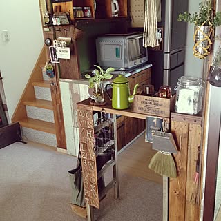 キッチン/ポトス水挿し/norimakiaraleちゃん/自作キッチンミニカウンター/niko andの木箱...などのインテリア実例 - 2015-09-14 20:42:19