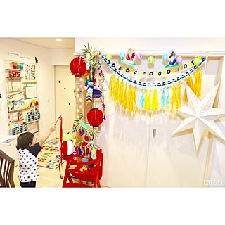 壁/天井/今日に備えて/魔法で願いを叶える練習してます/シェルガーランド/天の川作りました...などのインテリア実例 - 2017-07-07 07:47:45