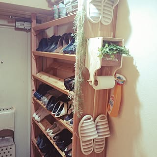 Diy 大容量下駄箱のインテリア 手作りの実例 Roomclip ルームクリップ