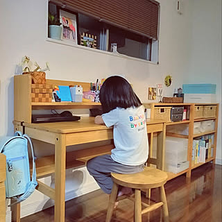 ランドセル置き場 パイン材ユニットシェルフのインテリア実例 Roomclip ルームクリップ