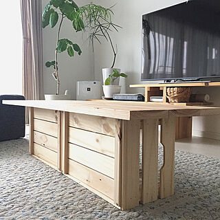 机/ローテーブル/グリーンのある暮らし/IKEA/ウッドボックス...などのインテリア実例 - 2018-05-22 17:24:53