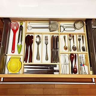 キッチン/整理収納アドバイザー2級/しゃれとんしゃあ会新入生★/DIY/カトラリー収納...などのインテリア実例 - 2016-12-04 18:07:06